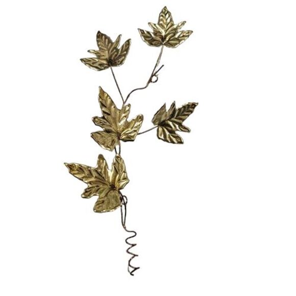Brass English Ivy Wall Decor Set Of 3 Spray Swag Vintage - Picture 3 of 4